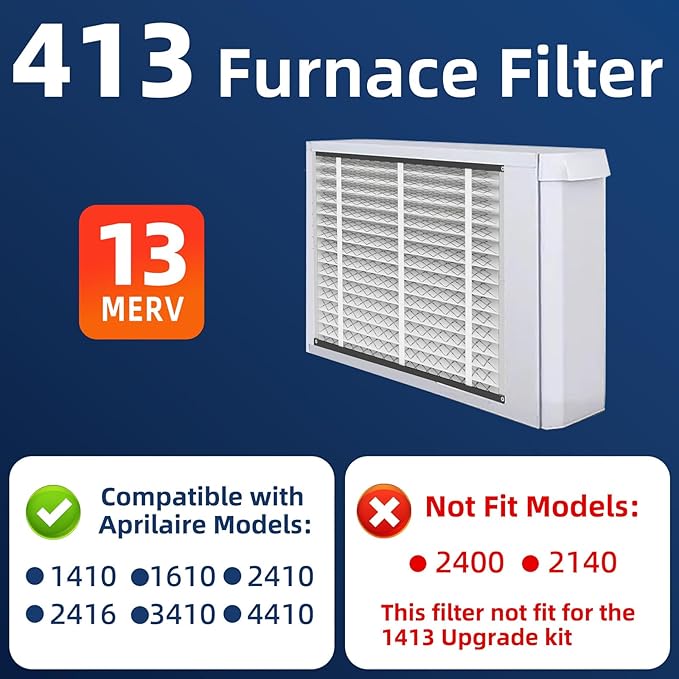 2 Pack 413 Replacement Air Filter, MERV 13,Actual Size: 16"x28"x4", Nominal Size: 16x25x4, HVAC Furnace Filter, Compatible with AprilAire Models 4400, 3413, 2416, 2413, 1610, 1413