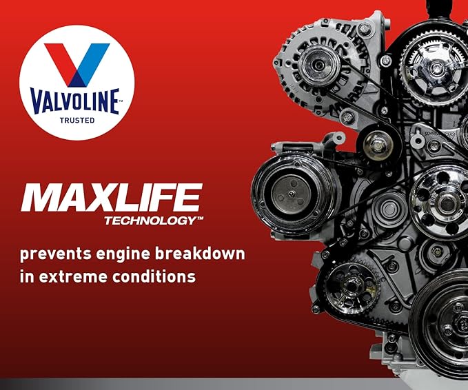 Valvoline Full Synthetic High Mileage with MaxLife Technology SAE 5W-20 Motor Oil 1 QT, Case of 6 (Pack of 2)