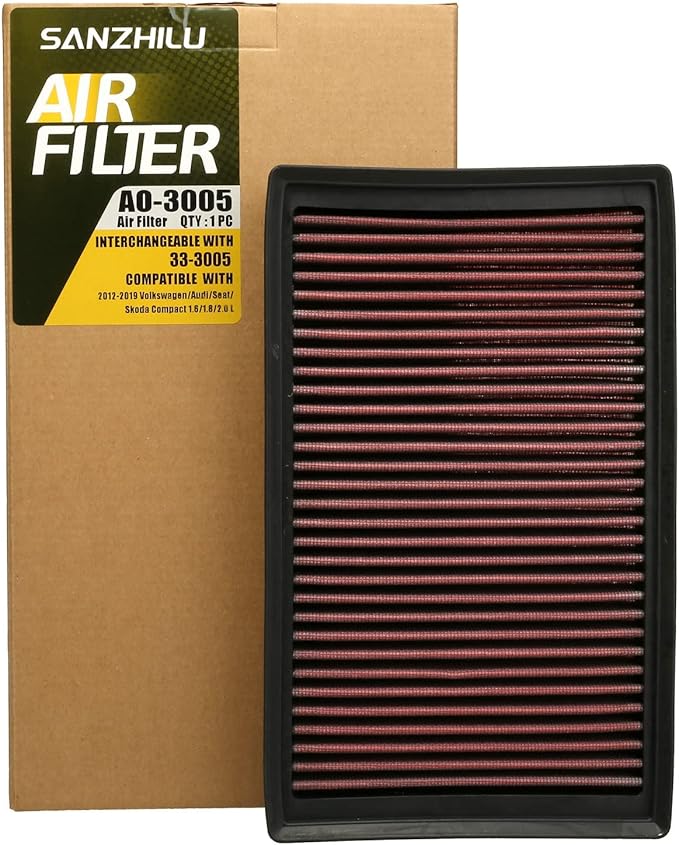 AO-3005 Air (Oiled) Filter Replace 33-3005,High Performance,Washable Compatible with 2012-2019 Volkswagen/Audi/Seat/Skoda Compact 1.6/1.8/2.0 L