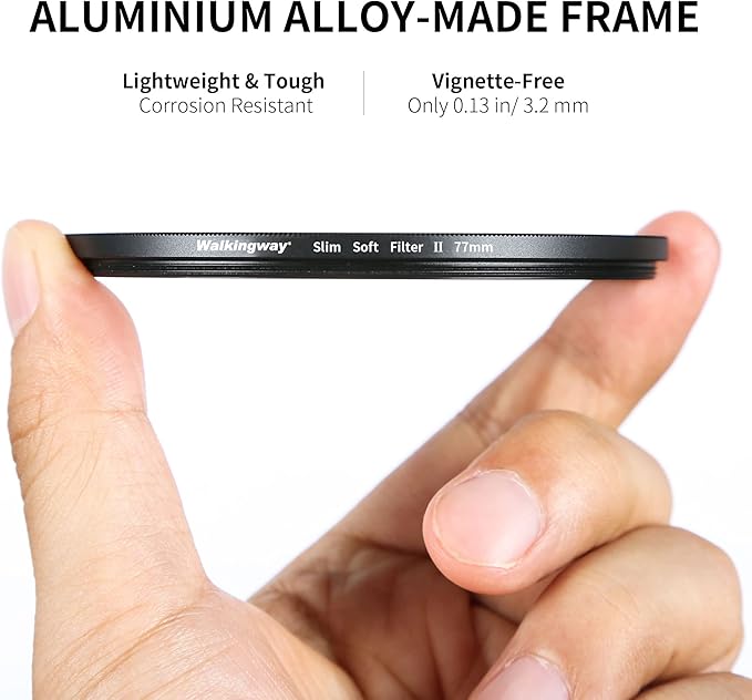 Walking Way 62MM White Mist Diffusion Filter - Subtler Soft Focus Circular Lens Filter - Dreamy Fog Effect Softening Camera Diffuser for Digital DSLR Camera (Light-Soft 1, 62MM)