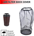 Universal 9 Inch Air Filter Cover, Air Intake Filter Sock Cover, Motorcycle Waterproof Air Filter Rain Sock Dustproof Protective Cover (Filter L), Pack of 6