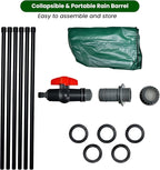Goplus 53 Gallon Collapsible Rain Barrel, Portable Rain Barrels to Collect Rainwater from Gutter, Rainwater Collection System, Water Storage Tank Catcher Container with Filter Spigot