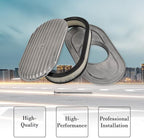 15" Air Cleaner Kit Polished Aluminum Oval Full Finned Retro Compatible with Classic Chevy Ford