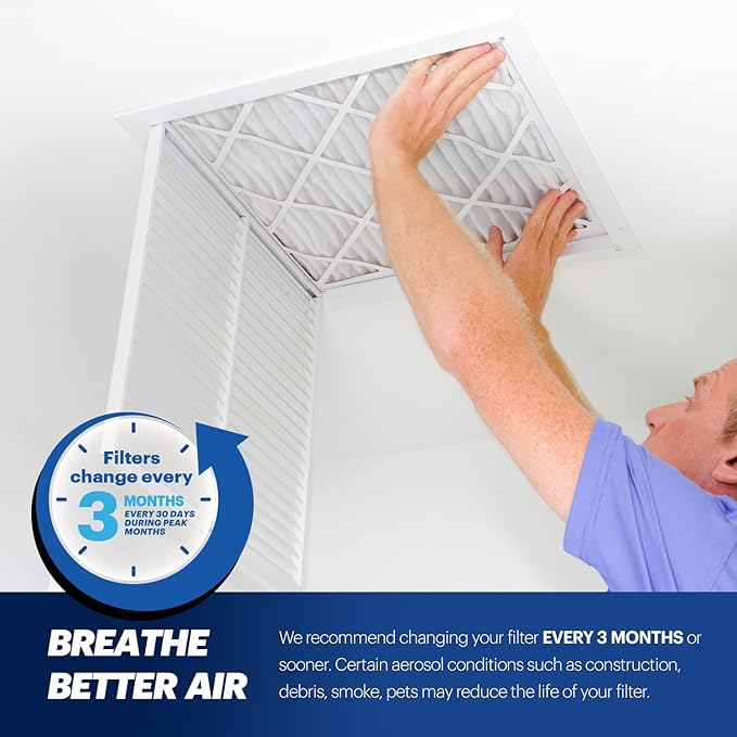 BNX TruFilter 16x20x1 MERV 13 (12-Pack) AC Furnace Air Filter - MADE IN USA - Electrostatic Pleated Air Conditioner HVAC AC Furnace Filters - Removes Pollen, Mold, Bacteria, Smoke
