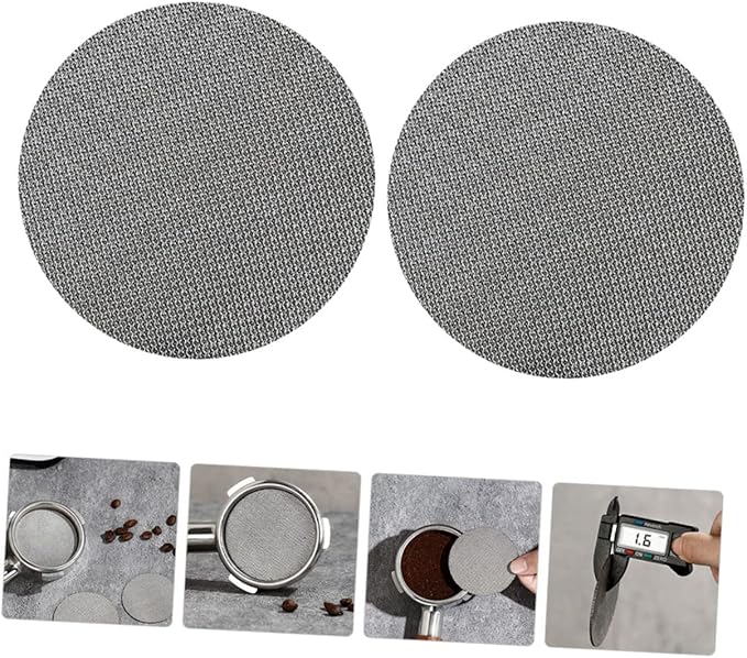 KICHOUSE 2pcs Reusable Espresso Filter Mesh Screen Stainless Steel Espresso Filter Plate Compatible Machines Coffee Extraction Easy to Install Maintain