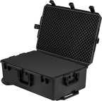 MEIJIA Portable All Weather Waterproof Camera Case,Customizable Fit Foam with Rolling Wheels and Retractable Pull Handle,31.3"X20.3"X12.25"