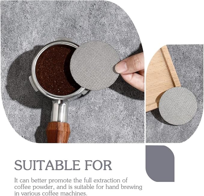 Cabilock 2pcs Stainless Steel Espresso Filter Plate Coffee Machine Compatible Easy to Filter Mesh for Espresso Extraction