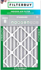 Filterbuy 10x20x4 Air Filter MERV 8 Essential Dust & Allergy Defense (1-Pack), Electrostatic Pleated HVAC AC Furnace Filters Replacement, Made in USA (Actual Size: 9.50 x 19.50 x 3.63)