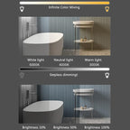 Bathroom Mirror with LED Lights, Wall Mounted Bathroom Mirrors, Bathroom Mirrors with Touch, 3 Colour Dimmable and Demister Pad, IP44 Smart Mirror(23.6"/60cm)