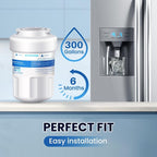 GOLDEN ICEPURE RWF0600A Refrigerator Water Filter Replacement for HDX FMG-1, MWFP, MWFA, PL-100, WFC1201, RWF0600A, PC75009, RWF1060, 197D6321P006, GSE25GSHECSS, Kenmore 469991 Refrigerator Cartridge