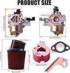 Upgrade Carburetor Air Filter Adapter Pipe Jet Stage 2 Kit for Predator 301cc 420cc 13hp 15hp GX340 GX390 389cc Mini Bike Parts(Red)