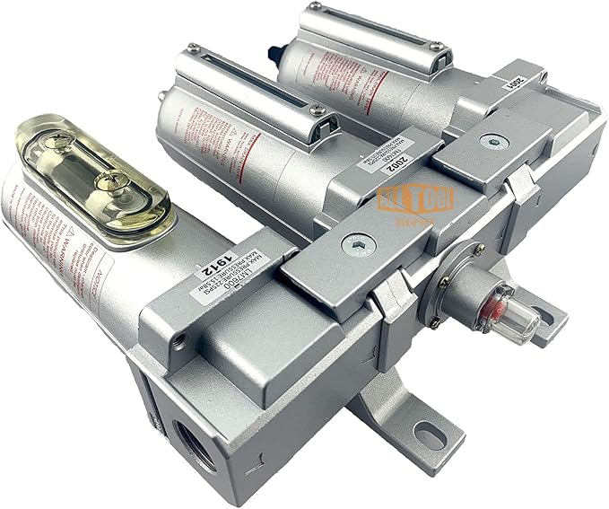 3/4" NPT HEAVY DUTY Industrial Grade 3 Stages Filter Coalescing Desiccant Dryer System For Compressed Air Lines, Metal Bowls, Great For Paint Spray And Plasma Cutter (AUTO DRAIN)