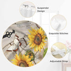 Farm Flowers Living Room Curtains 84 Inch Length, Window Curtains Tab Top, Retro Sunflowers Barn Doors Butterfly Wood Board Light Filtering Window Treatments Drapes 42"x84" 2 Panel
