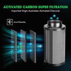 VIVOSUN 8 Inch Air Carbon Filter Smelliness Control with Australia Virgin Charcoal for Inline Fan, Grow Tent Smelliness Scrubber, Pre-Filter Included, Reversible Flange 8" x 20", Black