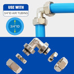 3/4 Inch Brass-Nickel Plated Elbow Fittings, Air Hose Fittings for 3/4 Inch Compressed Air Piping System, Corrosion-Resistant Fitting for Shop Garage Air Line Kit