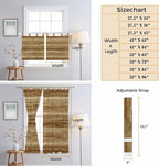 Vintage Western Kitchen Curtains 36 Inch Length, Small Window Curtains Tab Top, Rustic Farmhouse Wooden Grain Barn Door Light Filtering Short Window Treatments Tier Drapes 27.5"x36" 2 Panel