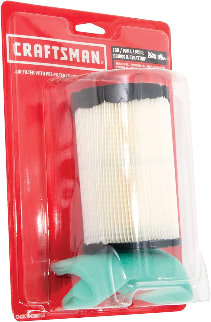 Craftsman SBD Air Filter with Pre-Filter for Riding Mowers and Zero-Turn Mowers, Black