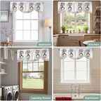 Grey Easter Tie Up Valance Curtains for Windows, Kitchen Curtains Window Shades, Spring Cartoon Bunny Colorful Eggs Wood Grain Light Filtering Roman Curtain Valances for Bedroom/Bathroom/Cafe 54"x18"