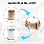 VF4000 Filter Replacement for Rid gid Shop Vac Filters 5-20 Gallon Rid gid Vacuum Filter 6-9 Gallon Husky Vacuum, with 2 Foam Sleeve 2 Filter