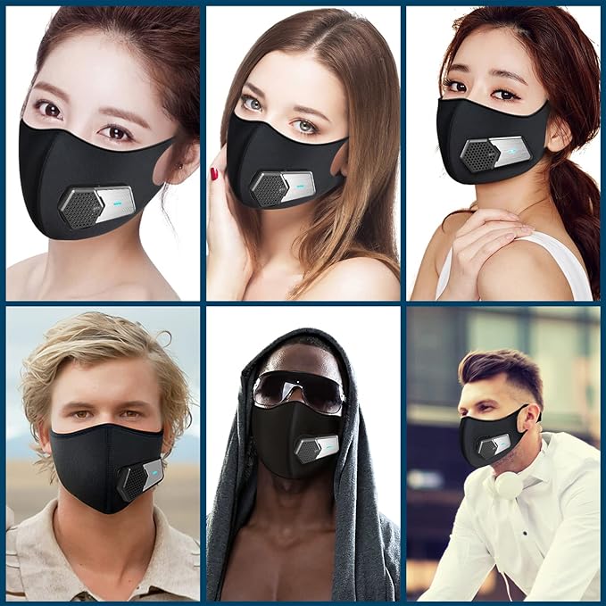 Personal Wearable Air Purifiers，Travel-Size Air Purifiers,Head-mounted Portable Mini Air Purifier,Used for Tourism, Running, Cycling, Mountaineering, Outdoor Sports (Full set,Black)