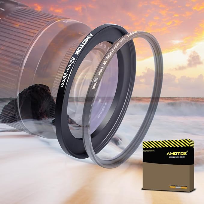 82mm Lens to 86mm Camera Lens Adapter,82mm to 86mm Filter Step up Ring Adapter Ring,Compatible All 86mm Filter Accessory
