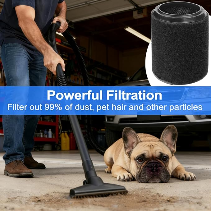 Replacement VF7000 Filter for Ridgid Shop Vac Filter 5-20 Gallon Wet/Dry Vacuums, Foam Wet Rigid Shop Vac Filters for Wet Applications Only, Also Compatible with Husky 6-9 Gallon Vacuums-1 Pack