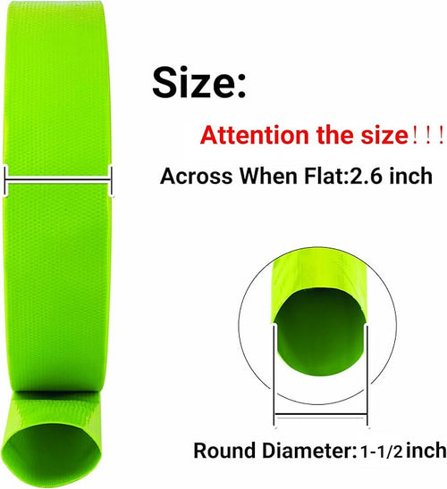 1-1/2" (Flat 2.6’’ width) x 100 FT Pool Backwash Hose, Green Heavy Duty Reinforced PVC Lay Flat Water Discharge Hose for Swimming Pool Filter Pump,with 2 Clamp