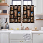 2 Panel Kitchen Cafe Curtains, Desert Camels Sunlight Filtering Nature Air Through, Home Decor Window Covering Tier Curtains for Living Room 104W x 52L inch Brown Wildlife Farmhouse Animals Rustic