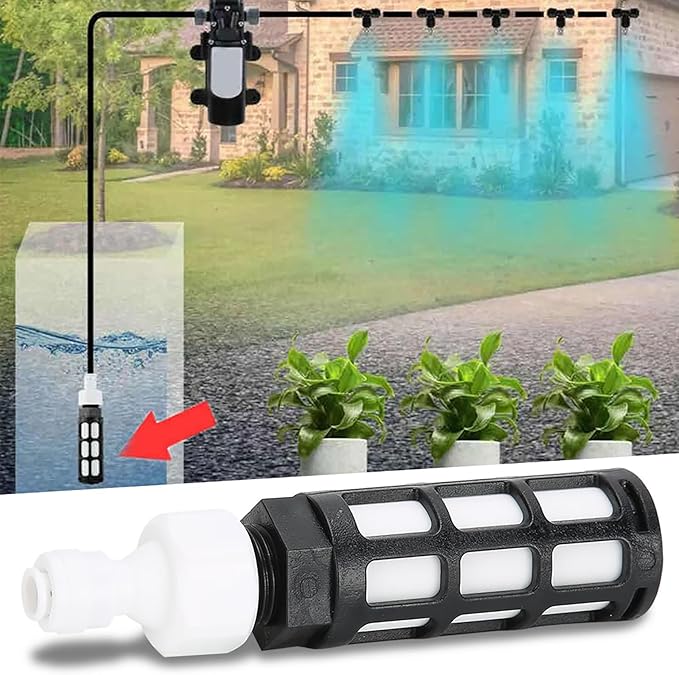 Water Inlet Filter Self Priming Filter Replacement for Humidifier Misting System Sprayer Air Cooling Humidification System Replacement Filter Part Accessory