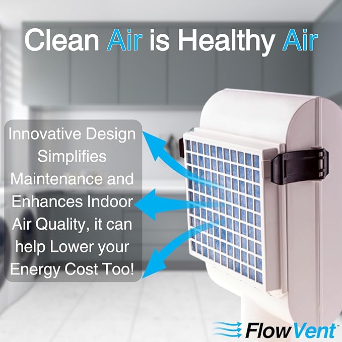 Indoor Dryer Vent Kit | Dual Filter Lint Trap for Electric Dryers | No-Water Required, Low Maintenance | Captures Lint & Dust for Cleaner Indoor Air | Made in the USA