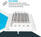 EZ-FLO 16 x 6 Inch (Duct Opening) White Air Vent Cover for Wall or Ceiling, Two-Way Ventilation Register, Solid Steel HVAC Cover, 61663 (Pack of 2)