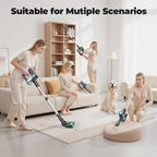 Cordless Vacuum Cleaner, Powerful Lightweight Stick Vacuum with Self-Standing, Anti-Tangle, 8-in-1 Rechargeable Vacuum Cleaners for Home, Hardwood Floors, Carpet, Pet Hair (Navy)
