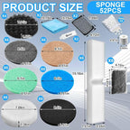 62 Pcs Compatible with Fluval Fx4/fx5/fx6 Replacement Filter Media, 6 Foam Block, 6 Carbon and 6 Water Polishing Pad, 4 Bio-sponge 6 Filter Pad, 6 Carbon, 18 Nitrite/phosphate/ammonia Remover