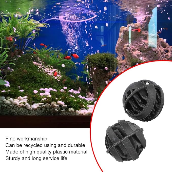 Plastic Biochemical Filter Balls, 30PCS, Durable & Recyclable, for Freshwater and Seawater Aquarium Fish Tanks Biofiltration