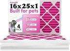 Colorfil 16x25x1 Air Filter (4-Pack) | Made in the USA | Color Changing | Remove Cat and Dog Odor | MERV 8 for Pet Hair Dander and Dust | 15.5"x24.5"x0.75" Exact Size
