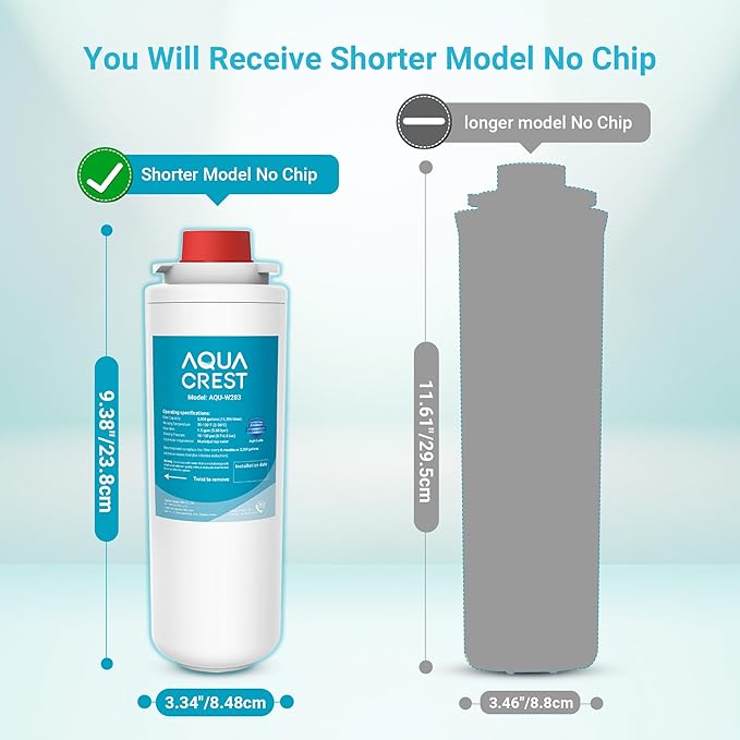 AQUA CREST Replacement Filter for Elkay® 51300C, [No CHIP] Compatible with Elkay® ezH20® and Halsey Taylor® Bottle Filling Stations, NSF/ANSI 42, Reduces Chlorine, Bad Taste & Odor, 1 Pack