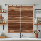Brown Western Bathroom Curtains 63 Inch Length, Window Curtains Tab Top, Vintage Farmhouse Wood Barn Door Light Filtering Window Treatments Drapes 52"x63" 2 Panel
