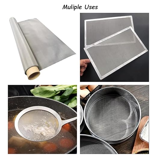 304 Stainless Steel Mesh 200Mesh, 15.7"x47.2"(40x120cm) Metal Mesh Screen, Woven Fine Wire Mesh Easy to Cut for Filter Mesh, Filtration Cloth and DIY Project