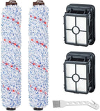 Lemige 2 Pack Multi-Surface Brush Roll 1868 + 2 Pack Vacuum Filter 1866 for Bissell CrossWave 2306A 1785A 3888A Vacuum Cleaner, Compare to Part # 1608683, 160-8683, 1608684