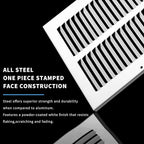 22x10 Vent Cover(Duct Opening Size),Air Return Vent Cover,Flat Vent Cover,Rejillas De Aire Acondicionado para Casa,Return Air Grilles,Outer Dimensions:23.75"Wx11.75"H(22"W x 10"H, Duct Opening)