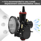 Carburetor Carb Velocity Stack Air Filter Cleaner Modified Trumpet Aluminum Alloy with Sponge Filter Steel Mesh for PWK32-34mm Short Style Fast Intake Suggest for Small Displacement (Titan, 55mm)
