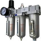 3/4" NPT Heavy Duty Compressed Air Filter Regulator Coalescing Dsiccant Dryer System - 225 PSI Max Input - Adjusts 7 TO 215 PSI - Designed TO Filter Compressed Air For Pneumatic Tools