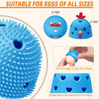 Egg Brush Cleaner, Egg Scrubber Tool for Fresh Eggs, Egg Washer Cleaner Scrubber, Easter Gifts Creative Chicken Shape Egg Wash Brush Silicone Washing Egg Tool - Blue