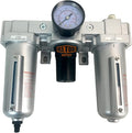 3/4" NPT HEAVY DUTY Compressed Air In Line Filter Regulator Lubricator Oiler Combo, Metal Bowl, 5 Micron Element, Adjustable From 7 to 175 PSI (AUTO DRAIN)