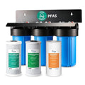 iSpring WGB31B-PF Whole House Water Filter System, SGS-Tested to Remove up to 99% PFAS, 3-Stage Filtration Reduces Sediment, Chlorine, Taste & Odor, 10-Inch Filters, 1" Inlet/Outlet