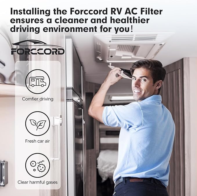 2-PACK RV A/C Filter 16 x 40 x 1/4 Inches Can Cut to Fit RV Air Conditioner Replacement for Motorhome Travel, Travel Trailers, Camper RV Air Conditioner Replacement Filters