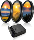 52mm UV+CPL+FLD Lens Filter Kit with Protective Storage Case, Multi-Coated Optical Camera Filters Sets UV Blocking + CPL Polarizer + Fluorescent Filter for Street Photography