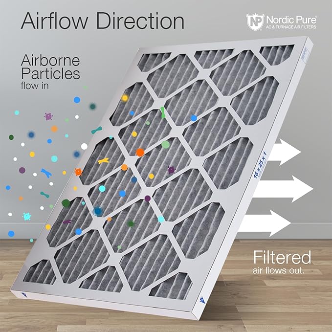 Nordic Pure 12x20x1 (Actual Size: 11 1/2 x 19 1/2 x 3/4) Furnace Air Filters MERV 12 Pleated Plus Carbon 3 Pack