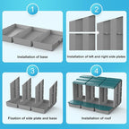AUTENS Chicken Nesting Boxes, 10 Hole Laying Boxes,2 Nest Mat, Plastic Roll Away Chicken Nest Box, Egg Roll Out with Perch Eggs Protected Collection Area, Poultry Modular House Egg Coop Nest Perch