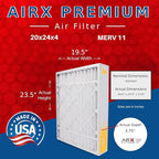 AIRx Filters Wicked Clean Air 20x24x4 MERV 11 Electrostatic Pleated Air Conditioner Filter Pack 6 HVAC AC Furnace Filters